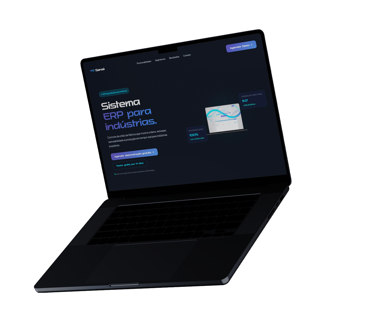 Sensio ERP - Dashboard Industrial